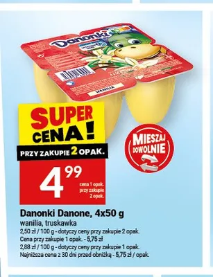Danonki wanilia 4-pak 50g promocja w Twój Market