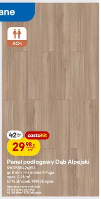 Panel podłogowy laminowany Dąb Alpejski promocja w Castorama