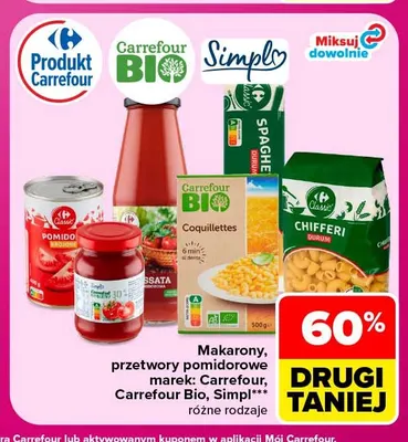 Makarony i przetwory pomidorowe Carrefour Carrefour Bio Simpl promocja w Carrefour