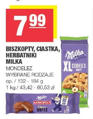 Biszkopty, ciastka, herbatniki Milka promocja w SPAR