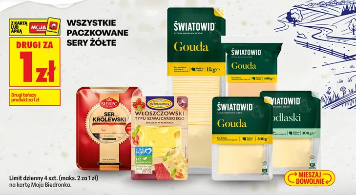 Ser gouda w plastrach Światowid promocja w Biedronka