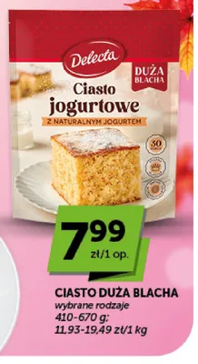 Ciasto Duża Blacha jogurtowe Delecta promocja w Groszek