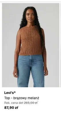 Top Levi's brązowy melanż promocja w Lounge by Zalando