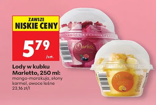 Lody w kubku słony karmel promocja w Biedronka