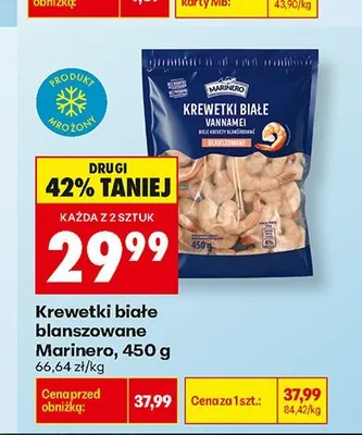 Krewetki białe blanszowane Marinero promocja w Biedronka