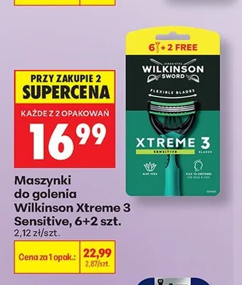 Maszynki do golenia Wilkinson Xtreme 3 Sensitive 8-pak promocja w Biedronka