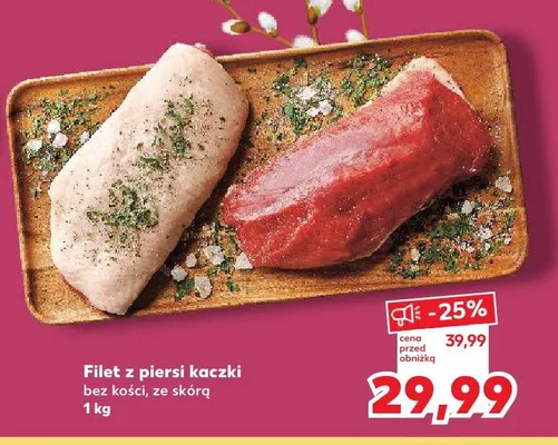 Filet z piersi kaczki bez kości ze skórą promocja w Kaufland