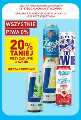 Piwo bezalkoholowe Zatecky Nealko promocja w Aldi