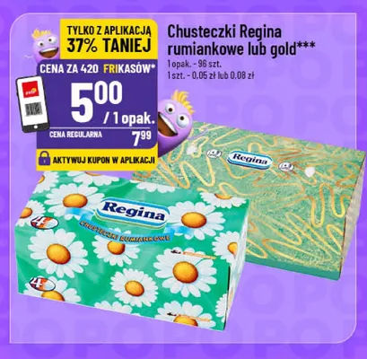 Chusteczki Regina rumiankowe promocja w POLOmarket