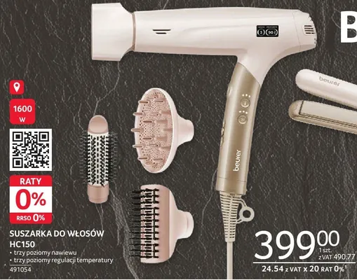 Suszarka do włosów Beurer HC150 491054 promocja w Selgros