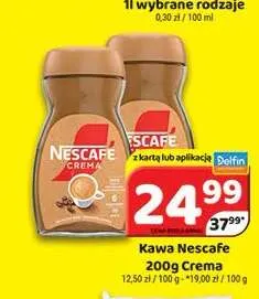 Kawa rozpuszczalna Nescafe Crema promocja w Delfin