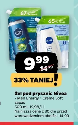 Żel pod prysznic Creme Soft zapas Nivea promocja w Netto