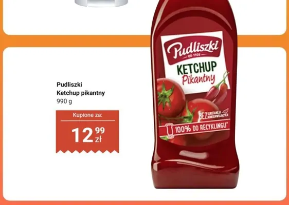 Ketchup pikantny Pudliszki promocja w Dino