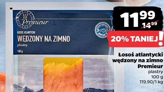 Łosoś norweski wędzony na zimno Marinero promocja w Netto