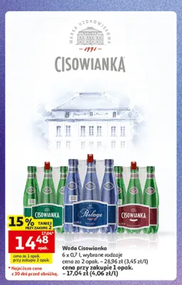 Woda mineralna Cisowianka 6-pak 0,7 l promocja w Auchan