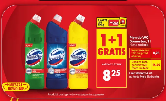 Płyn do WC Domestos zielony promocja w Biedronka