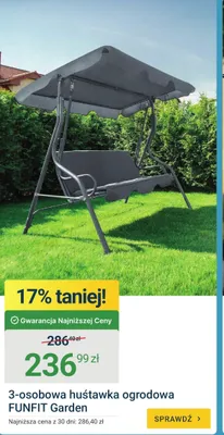 Huśtawka ogrodowa 3-osobowa FUNFIT Garden promocja w ERLI