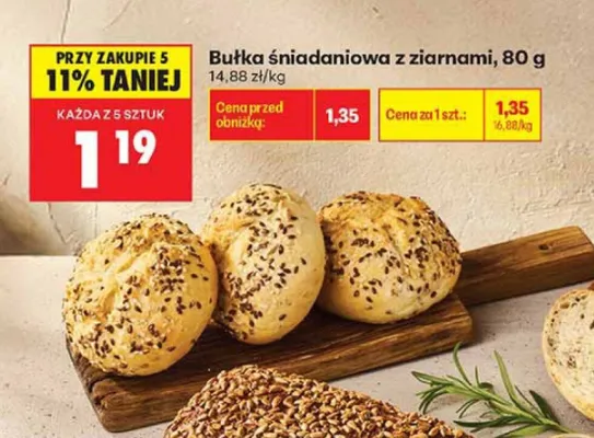 Bułka śniadaniowa z ziarnami promocja w Biedronka