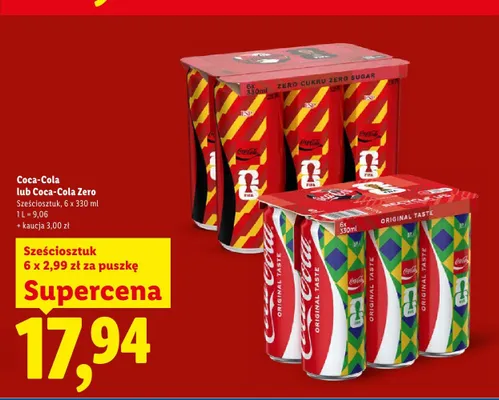 Napój gazowany Coca-Cola 6-pak 330 ml promocja w Lidl