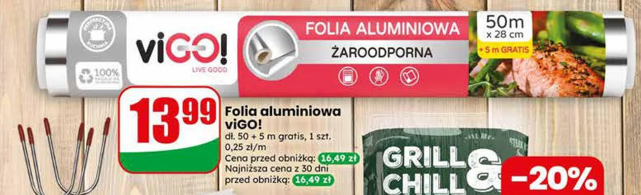 Folia aluminiowa żaroodporna viGO! promocja w Dino