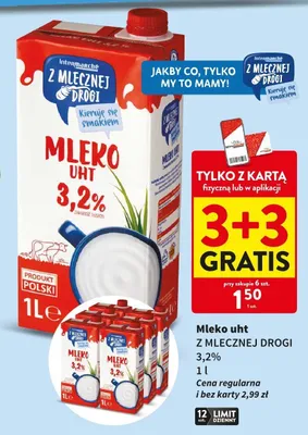 Mleko UHT 3,2% Z Mlecznej Drogi promocja w Intermarche