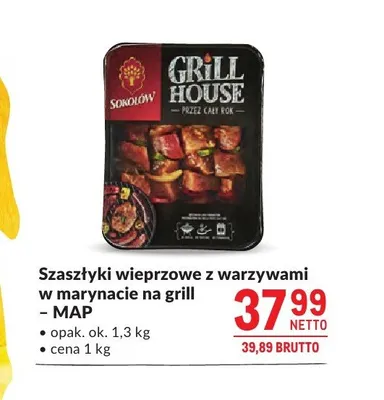 Szłyki wieprzowe z warzywami w marynacie na grill Sokołów Grill House - MAP promocja w Makro