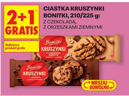 Ciastka Kruszynki z czekoladą 2+1 GRATIS promocja w Biedronka