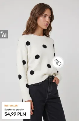 Sweter w grochy promocja w Sinsay