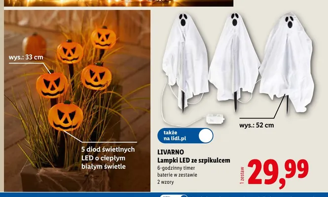 Lampki LED ze szpikulcem Livarno promocja w Lidl
