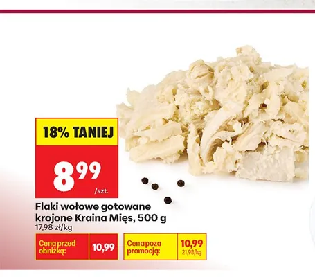 Flaki wołowe gotowane krojone Kraina Mięs promocja w Biedronka