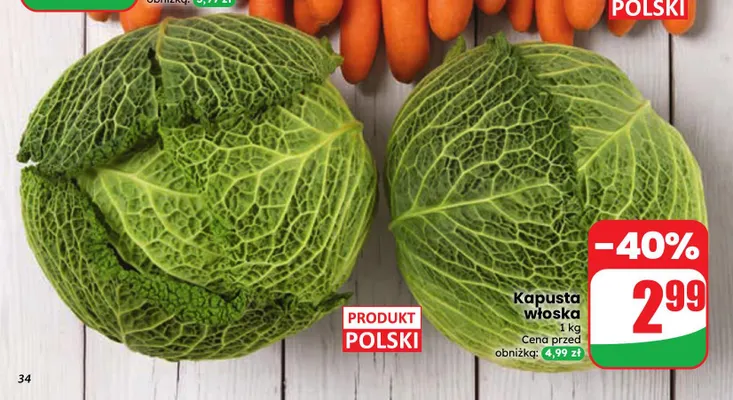 Kapusta włoska promocja w Dino