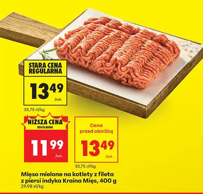 Mięso mielone na kotlety z fileta z piersi indyka Kraina Mięs promocja w Biedronka