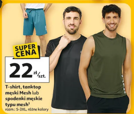 T-shirt, tanktop męski Mesh lub spodenki męskie typu mesh promocja w Auchan