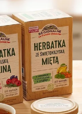 Herbatka ze świętokrzyską miętą Regionalne Polskie Szlaki promocja w Lidl