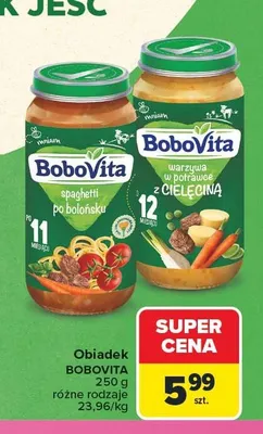 Obiadek BoboVita warzywa w potrawce z cielęciną promocja w Carrefour