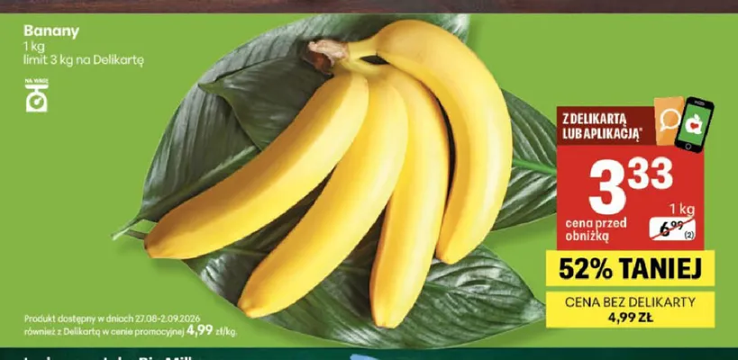 Banany promocja w Delikatesy Centrum
