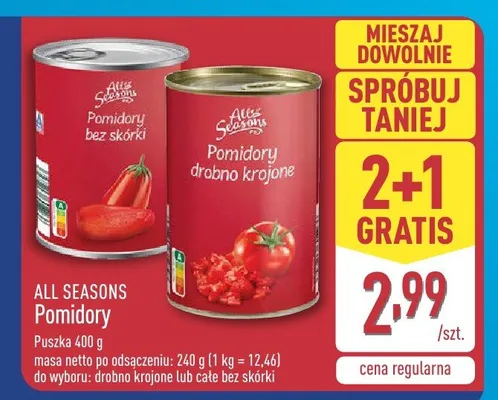 Pomidory drobno krojone promocja w Aldi