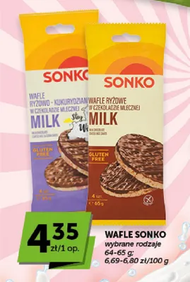 Wafle ryżowe w czekoladzie mlecznej Sonko promocja w ABC