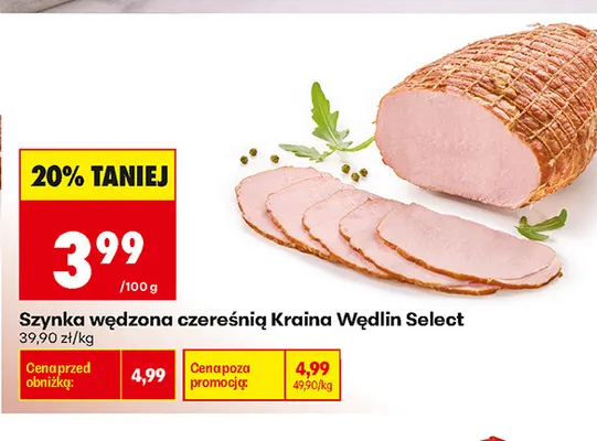 Szynka wędzona czereśnią Kraina Wędlin Select promocja w Biedronka