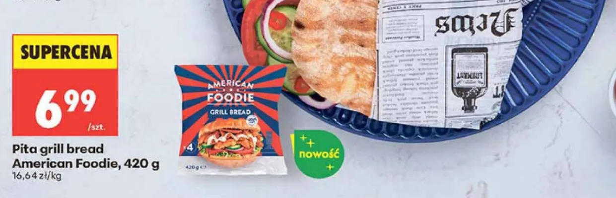 Pita grill bread American Foodie promocja w Biedronka