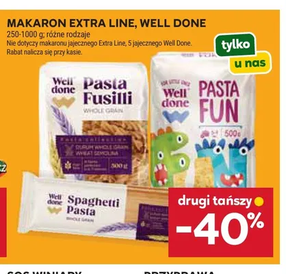 Makaron Extra Line, Well Done promocja w Stokrotka