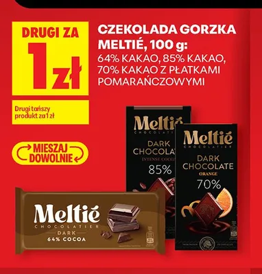 Czekolada gorzka Meltié 85% kakao promocja w Biedronka