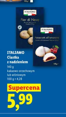Ciastka z nadzieniem wiśniowym ITALIAMO promocja w Lidl