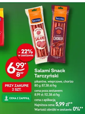 Salami Snack Tarczyński wieprzowe promocja w Żabka