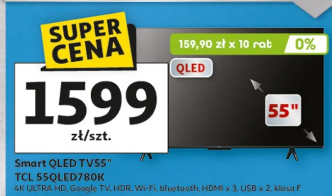 Telewizor Smart QLED TV 55" promocja w Auchan