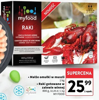 Raki gotowane w zalewie winnej promocja w Intermarche