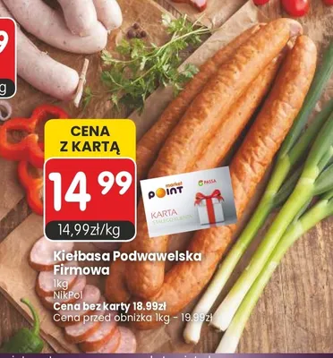 Kiełbasa Podwawelska Firmowa NikPol promocja w Market Point
