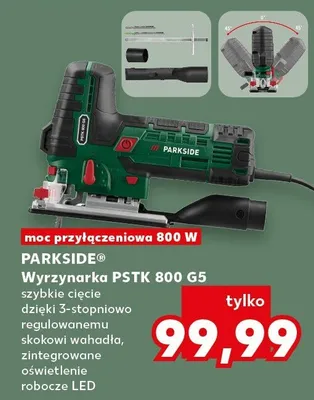 Wyrzynarka PSTK 800 G5 szybkie cięcie dzięki 6-stopniowo regulowanemu skokowi wahadła, zintegrowane oświetlenie robocze LED promocja w Kaufland
