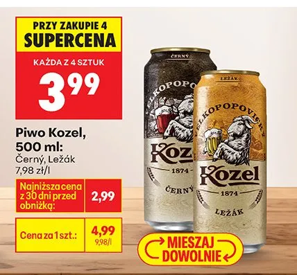 Piwo Kozel Černý promocja w Biedronka