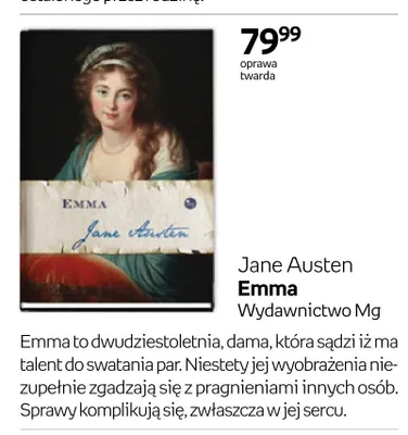 Książka Jane Austen Emma oprawa twarda promocja w Empik